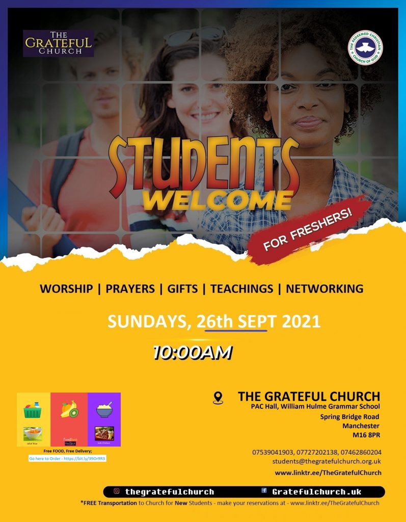 New Student Welcome Week - The Grateful Church, Manchester